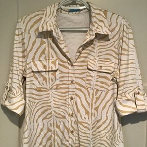 J.McLaughlin 3/4 Sleeve Henley Shirt - Size M